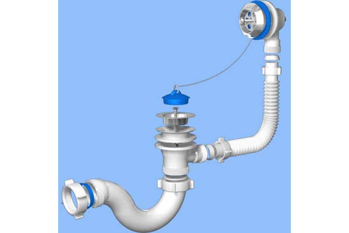 АП (Е150) Сифон без г/т ван.с вып.и перел. 1 1/2*40 - фото - 1