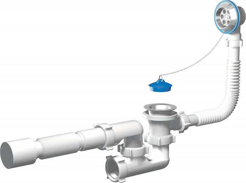 АП (E255) Сифон д/ван.с вып.и пер.с г/труб 40*50 (S12) - фото - 1