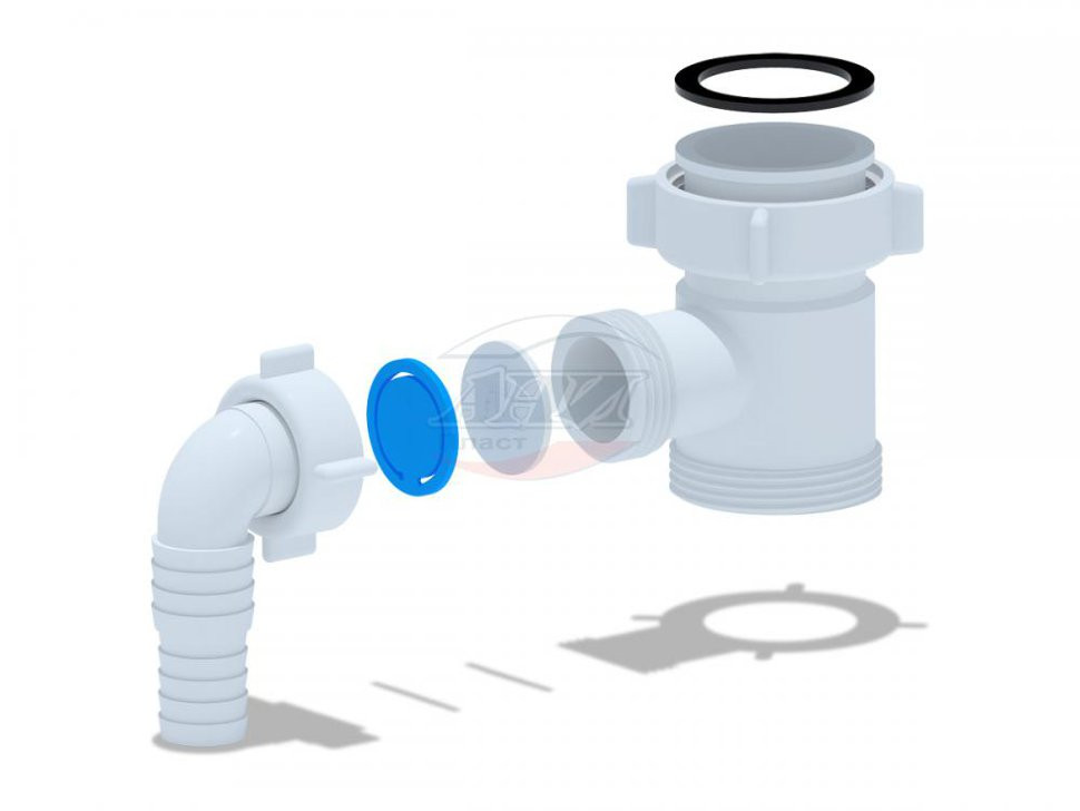 АП (М110) Отвод п/стир.маш.1 1/2*1 1/2 - фото - 1