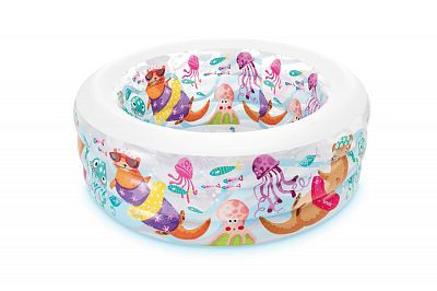 Бассейн Аквариум 3 кольца надувн.пол 152*56  318 л (58480) - фото - 1