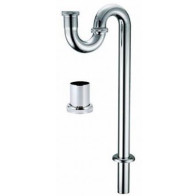 Сифон KAISER д/раков.с S-обр.труб. (хром) 975+вставка хром - фото - 1