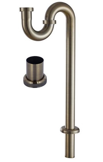 Сифон KAISER д/раков.с S-обр.труб. (бронза) 975-1An+вставка бронза - фото - 1