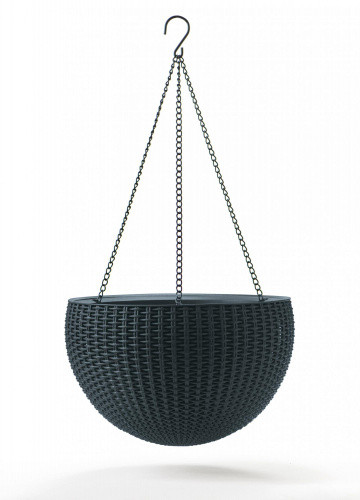 Кашпо RattanStyle Hanging подвесное  (графит) 17199246 - фото - 1
