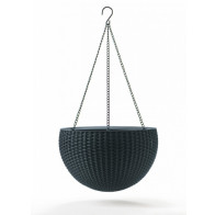 Кашпо RattanStyle Hanging подвесное  (графит) 17199246 - фото - 1