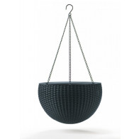 Кашпо RattanStyle Hanging подвесное (графит) 17199246 - 1 Кашпо RattanStyle Hanging подвесное (графит) 17199246 - фото - 1
