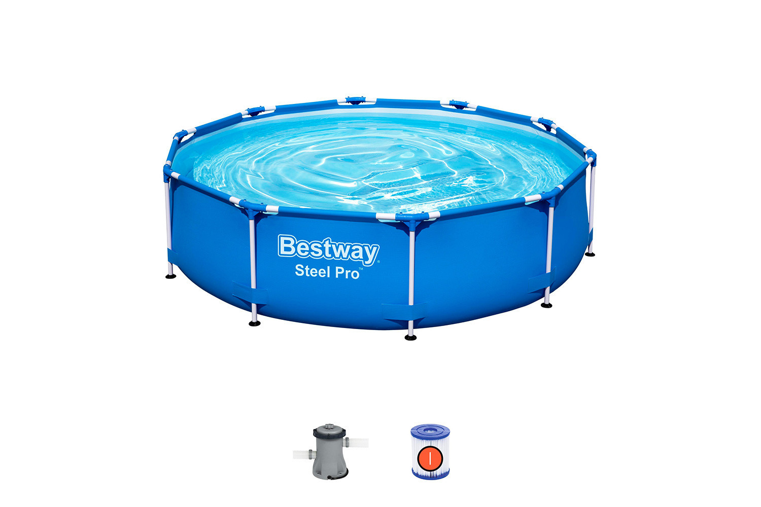 Бассейн каркасный Steel Pro 305*76см 4678 л фил-насос 1249л/ч (56679 BW) - фото - 1