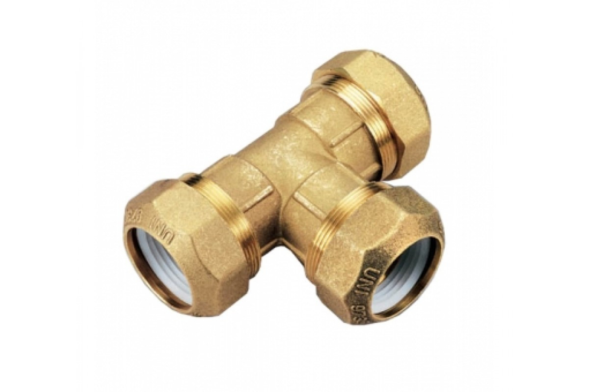 ПНД тройник 32*32*32 латунь - фото - 1