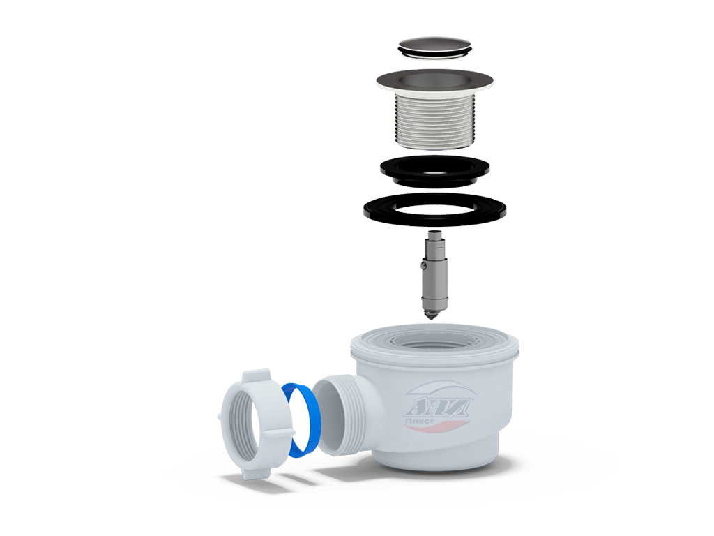 АП (Е450СLG) Сифон д/душ.под.50*40 Click-Clack (грибок) h53 - фото - 1