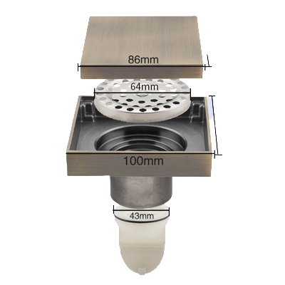 Трап 100*100 бронза G81005-4 - фото - 1