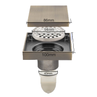 Трап 100*100 бронза G81005-4 - фото - 1