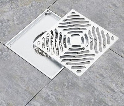 Трап прямой 15х15 хром GANZER (Т003) - фото - 1