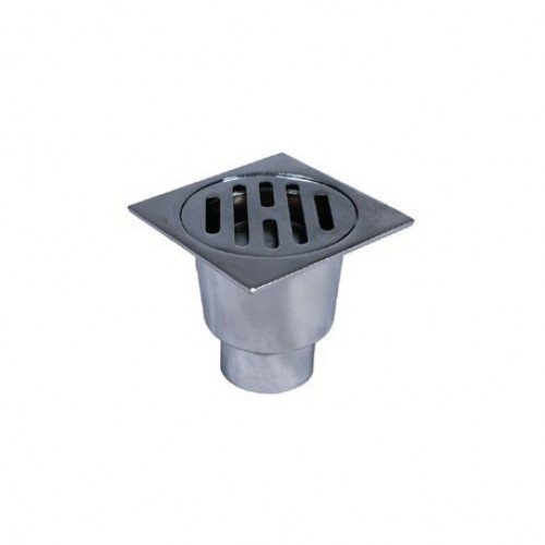 Трап прямой 100*100, хром - фото - 1