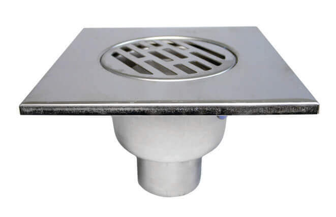 Трап прямой 150*150, хром - фото - 1