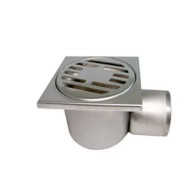 Трап угловой 100*100, хром - фото - 1