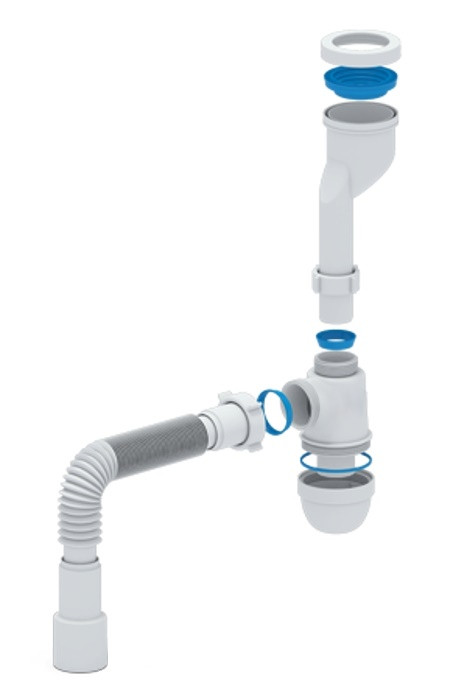 АП (UO115) Сифон для писсуара с г/т 40*40/50 - фото - 1