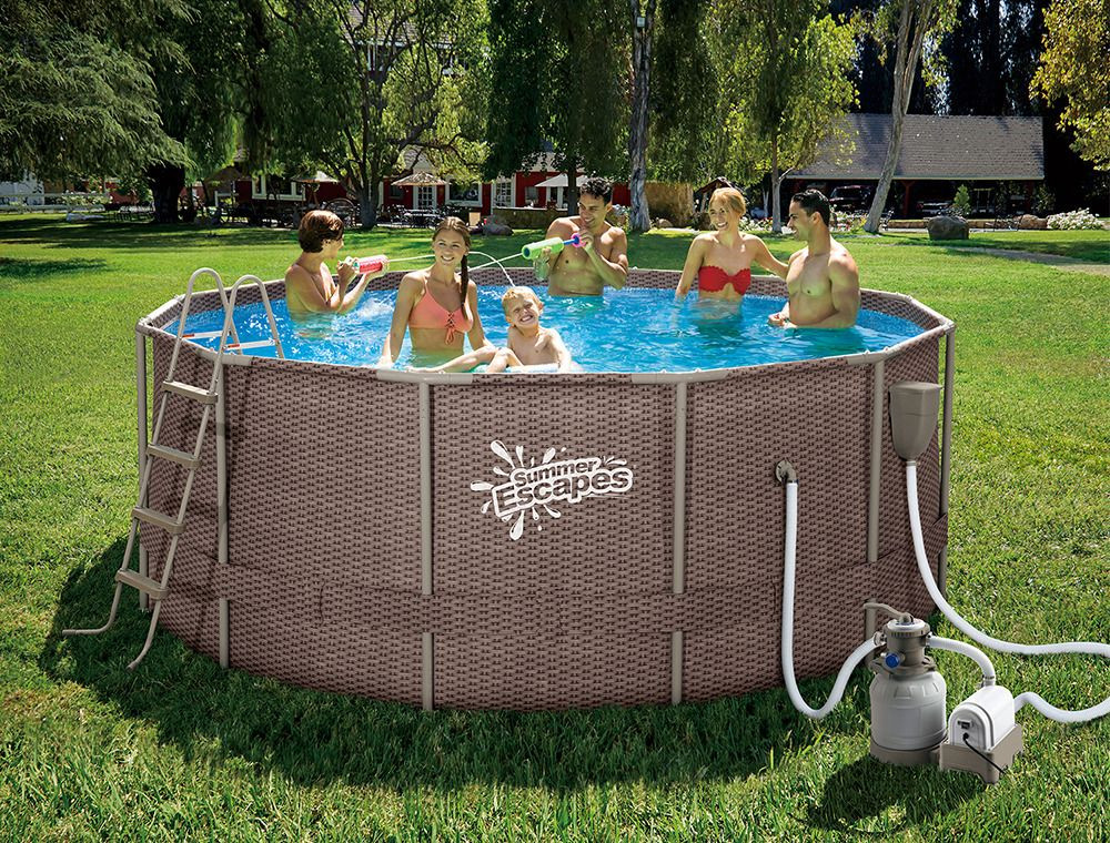 Бассейн каркасный Polygroup 366*132 10250л.пес.фил-насос 4100л/ч лестн.тент.подс.набор д/ Р20-1252-S - фото - 1