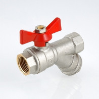 Кран шаровой VALTEC  со встр. фильтром 1/2 "  вн/вн рук бабочка - фото - 1