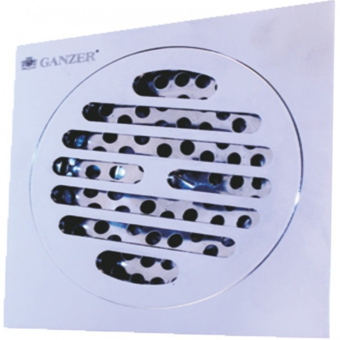 Трап прямой 10х10 ХРОМ GANZER (Т001) - фото - 1