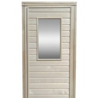Дверь банная (осина) 1850*750 МС-5 б/п с зеркалом - фото - 1