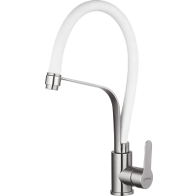 Смесит.д/кухни H54043-GF с гибк.изл.сатин белый - фото - 1