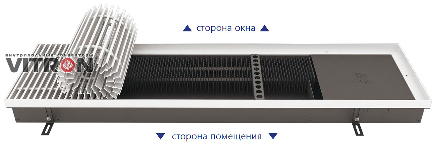 Конвектор внутрипольный Vitron ВК.90.160.2ТГ - фото - 1
