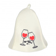 Шапка д/бани "All you need is wine"(42116) - фото - 1
