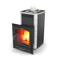 Термофор (30 куб.м) Калина-Камин (диаг.54см) Inox антрацит с нерж.вст. d140 - фото - 1