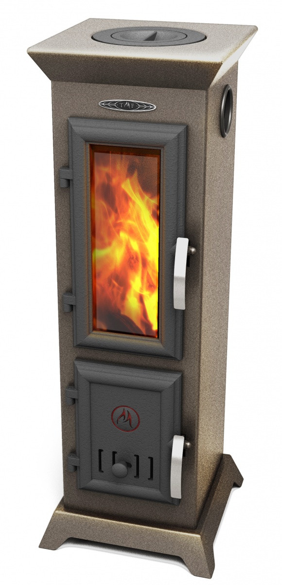 Печь отоп.Статика Тетра мини черн.бронза - фото - 1