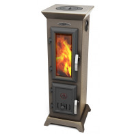 Печь отоп.Статика Тетра мини черн.бронза - фото - 1