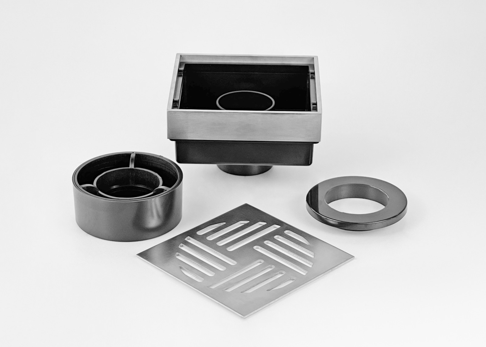 Трап 100*100 верт.нерж.сталь серый №2 Valfex - фото - 1