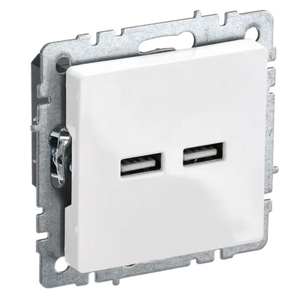 Розетка BRITE USB A+А 3,1А РЮ10-1-БрБ белая - фото - 1