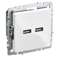 Розетка BRITE USB A+А 3,1А РЮ10-1-БрБ белая - 1 Розетка BRITE USB A+А 3,1А РЮ10-1-БрБ белая - фото - 1