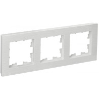 Рамка BRITE 3-мест.РУ-3Бр бел.рифленый - 1 Рамка BRITE 3-мест.РУ-3Бр бел.рифленый - фото - 1