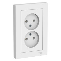 Розетка AtlasDesign 2-местная без заземлен в сборе  белый ATN000120 - фото - 1