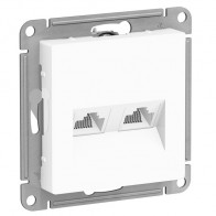 Розетка AtlasDesign 2-местная компьютер.RJ45+RJ45белый ATN000185 - фото - 1