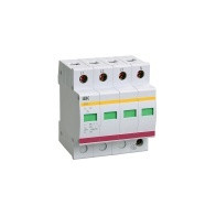 Ограничитель импульсных перенапряжений УЗИП 4П 400B 30-60kA IEK ОПС1-В MOP20-4-В - фото - 1