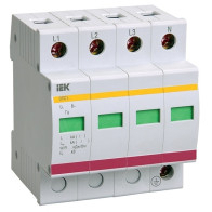 Ограничитель импульсных перенапряжений УЗИП 4П 400B 20-40kA IEK ОПС1-С MOP20-4-С - фото - 1