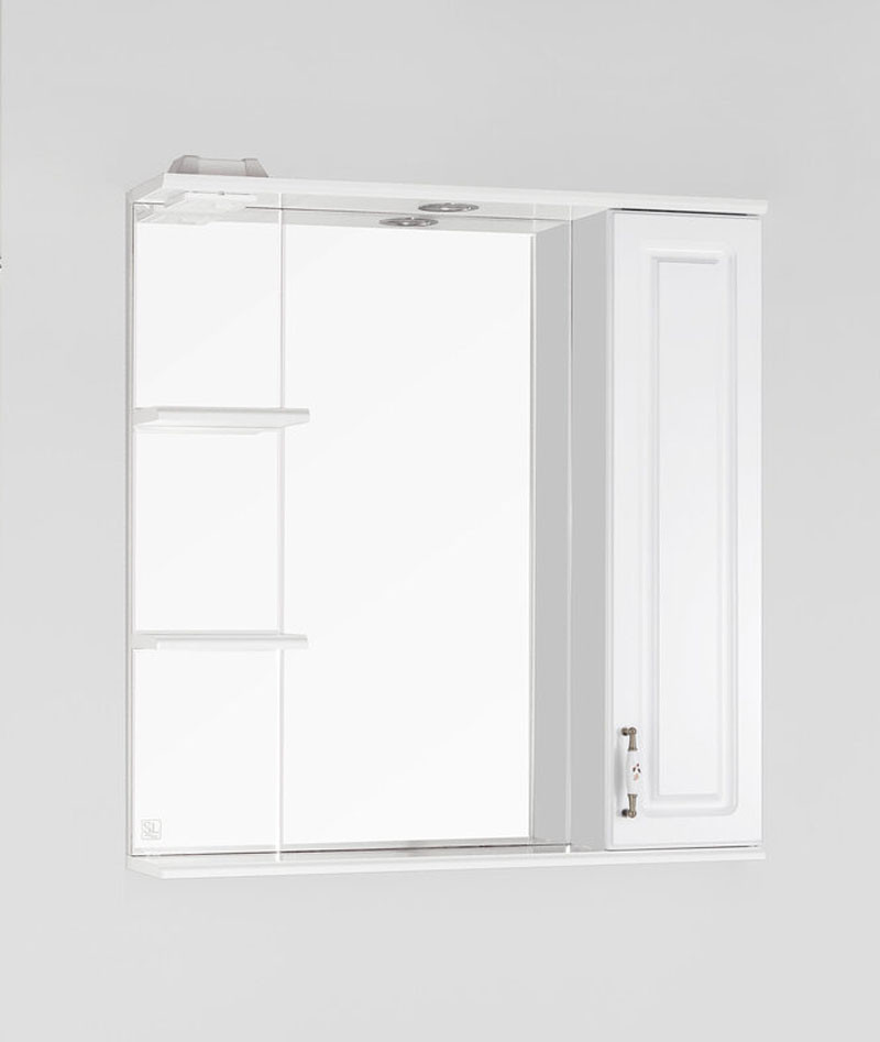 Зеркальный шкаф Style Line Олеандр-2 75/С, белый - фото - 1