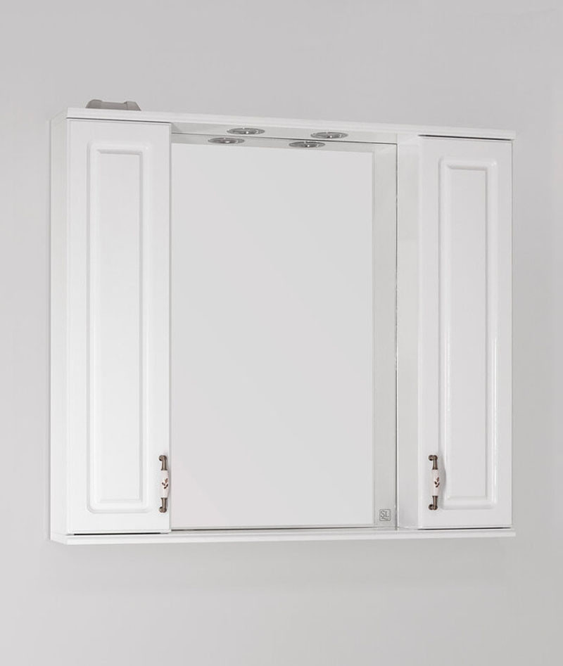 Зеркальный шкаф Style Line Олеандр-2 90/С, белый - фото - 1
