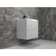 Тумба подвесная "Стокгольм 60", Classic 60, (2 ящ.) белый рифленый софт, PUSH - фото - 1