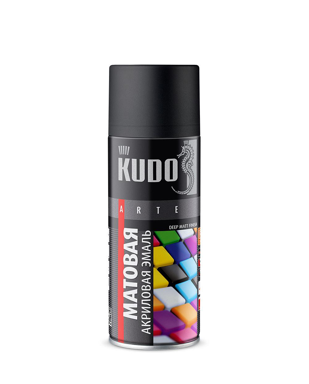 Эмаль KUDO универс.раективный черн.520мл.KU-09005 - фото - 1