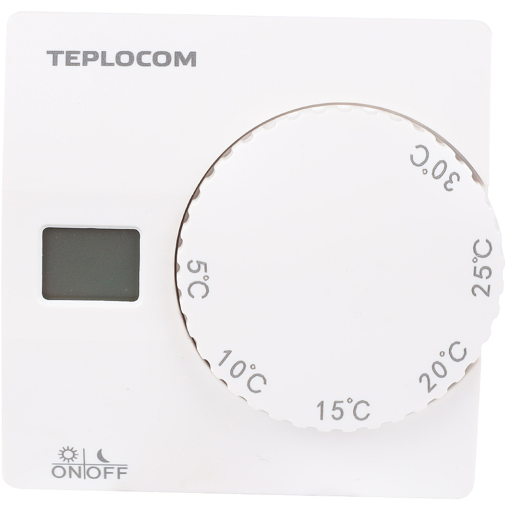 Термостат комнатный Teplocom TS-2AA/8A, проводной, реле 250В, 8А - фото - 1