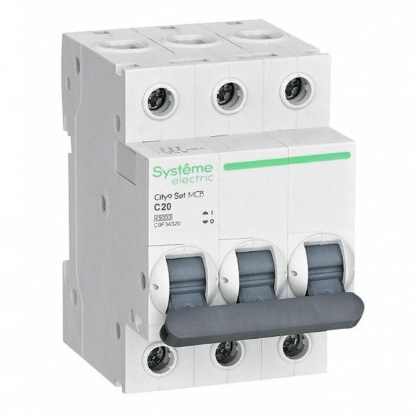Автомат 3П 20А С4,5кА City9 Systeme Electric Set C9F34340 - фото - 1
