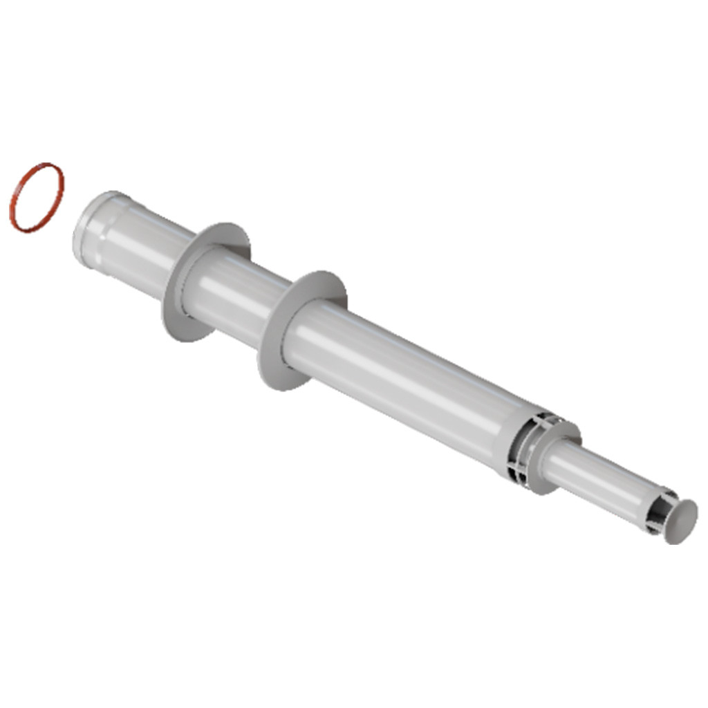 Коакс.труба 60/100 с наконечником 1000мм с Антилед ROMMER (RCA-6010-001001) - фото - 1