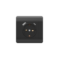 Розетка с/з со шторками, 16А+ USB двойная A+С, 5В/2,1А, черный (431502) - 1 Розетка с/з со шторками, 16А+ USB двойная A+С, 5В/2,1А, черный (431502) - фото - 1