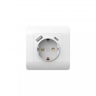 Розетка с/з со шторками, 16А+ USB двойная A+С, 5В/2,1А, белый (431552) - 1 Розетка с/з со шторками, 16А+ USB двойная A+С, 5В/2,1А, белый (431552) - фото - 1