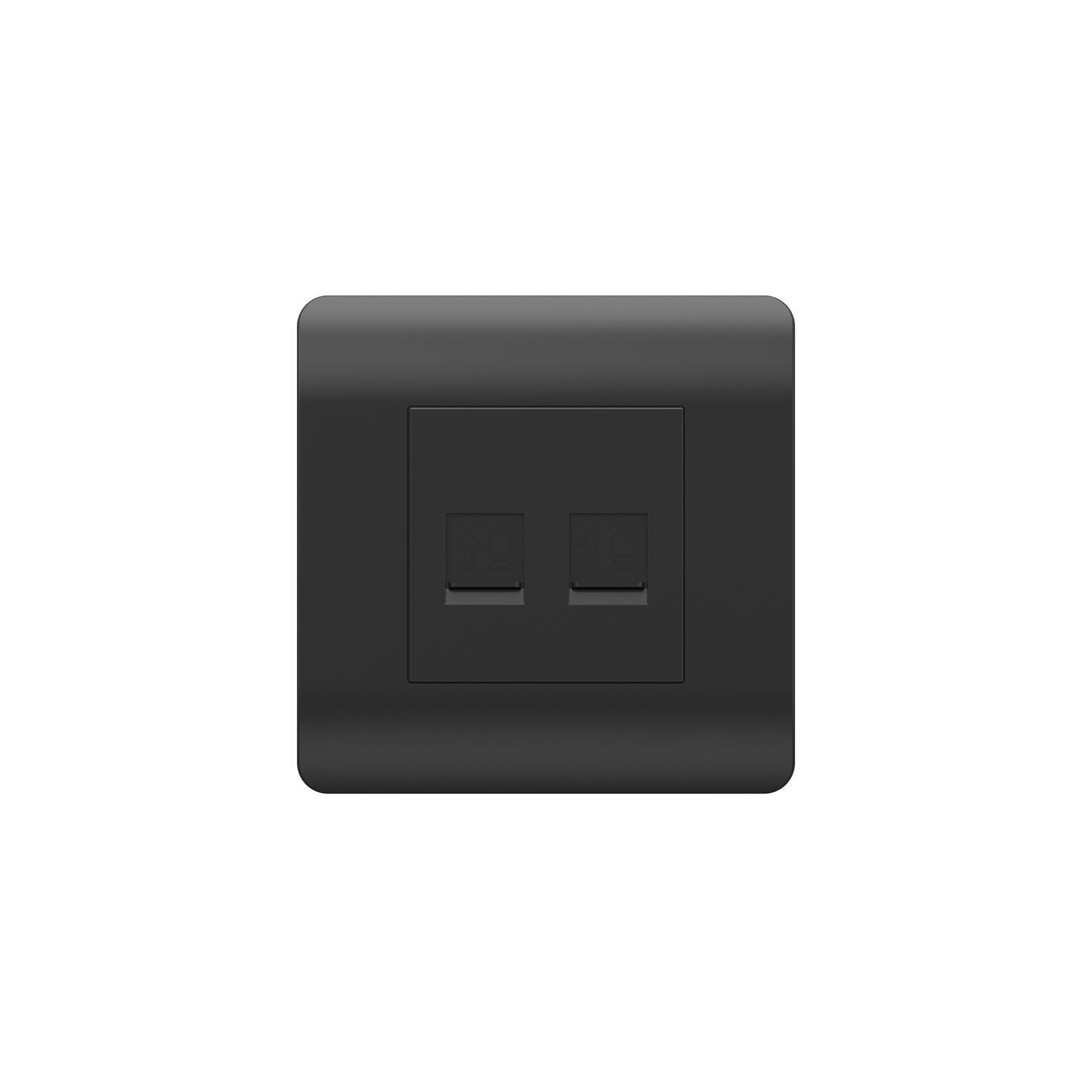 Розетка компьютерная 2хRJ45, черный (431503) - фото - 1