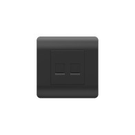 Розетка компьютерная 2хRJ45, черный (431503) - 1 Розетка компьютерная 2хRJ45, черный (431503) - фото - 1